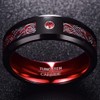 083BASE Mens Dragon Pattern Tungsten Ring 8mm Width Cubic Zirconia