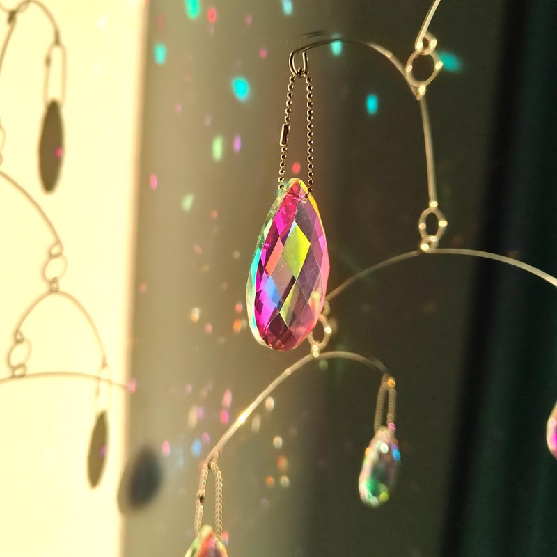 DIY Crystal Sun Catcher Wind Chime, Hanging Prisms Rainbow Maker