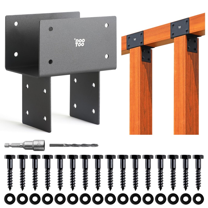 DOOTOO Stainless Steel Pergola Brackets, 4x4(Actual 3.5"x3.5") Post to Beam