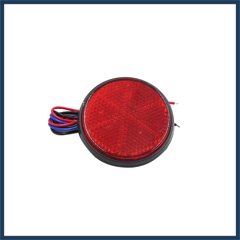 INFINAUTO 2pcs Red LED Light Round Shape Motorcycle Reflector Rear