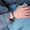 Rockyu Titanium Material, Men's Magnetic Bracelet, IP Gold Plating, Black