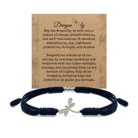 HARACRAFT Dragonfly String Bracelet, Cute Animals Bracelet, Luck and Protection Gift, Tibetan Bracelet, Surfer String Wrap Bracelet for Men, Women, Forever Love Friendship Bracelet (Dragonfly)