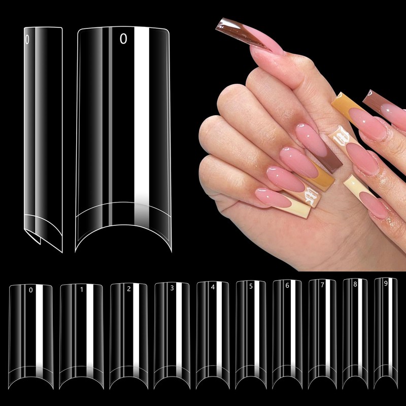 LIONVISON 500 Puntas de Uñas Sin Curva C, Puntas de