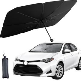 Foldable Car Windshield Sunshade, Front & Rear Window Sunscreen, Car UV Sunshade, Portable Accessory for SUV, Sedan and Truck (XL)