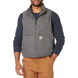 Carhartt mens Flame-resistant Sherpa-lined Flame Resistant Duck Sherpa Lined Vest, Gravel, Large US