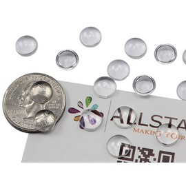 9mm Round Clear Acrylic Cabochons Pro Grade - 100 Pieces