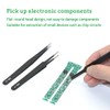 6Pcs Precision Tweezers Set, Upgraded Anti-Static Stainless Steel Curved of