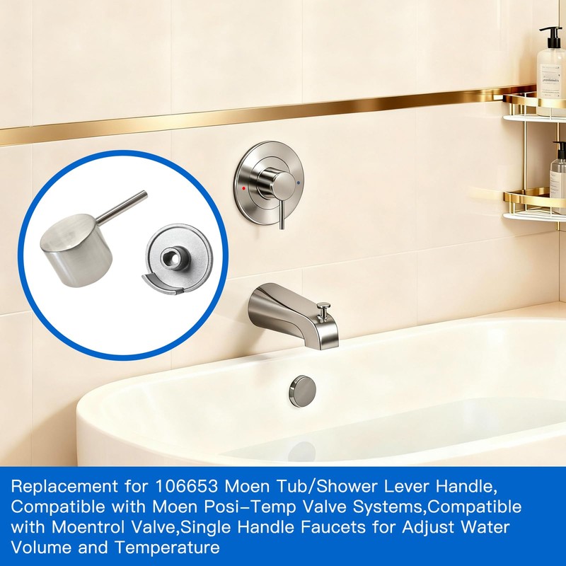 All Metal Replacement for Moen Tub/Shower Lever Handle, Compatible with