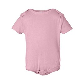 Bella + Canvas B100 BE 0100 BABY RIB S/S ONE PIECE PINK 18-24MOS