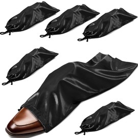 Ersmak 6 Pack Shoe Bags for Travel - Satin Shoe Bag with Drawstring - Black Shoe Storage Bags for Protecting Storage Shoes - 17.7 x 7.9 In