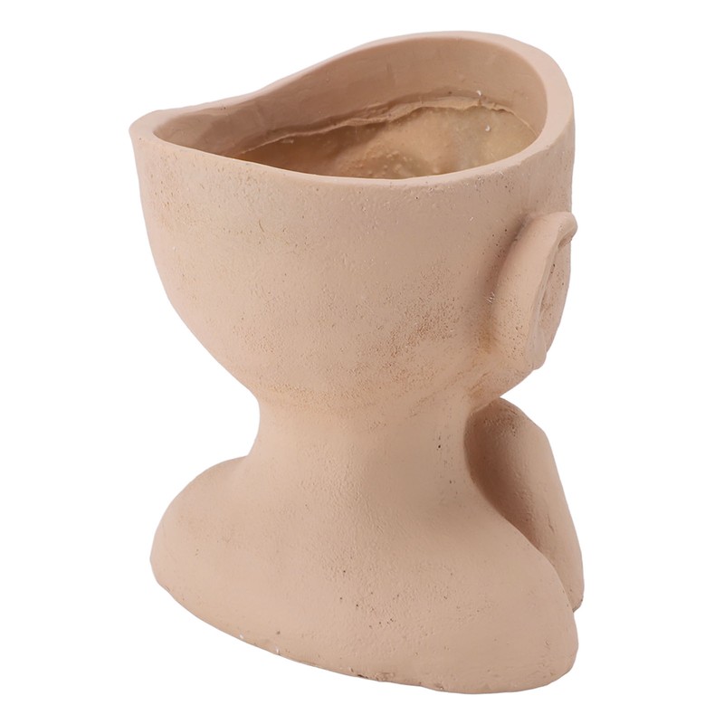 Men Face Flower Pot Hand Painting Resin Men Head Flowerpot