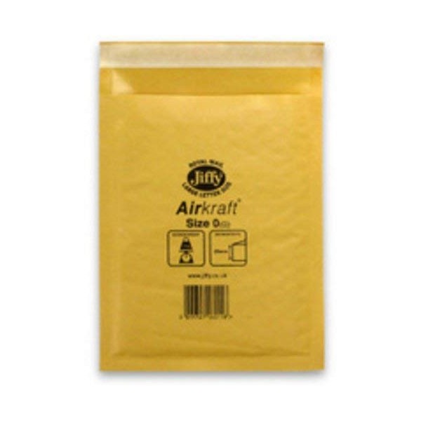 Jiffy Padded Bag Envelopes Mini Pack No.1 Brown 165x280mm Ref