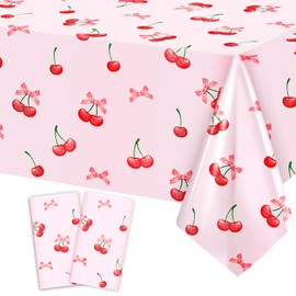 Heboland Cherry Party Tablecloth, 137x274cm, 2 Pack