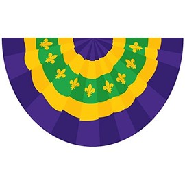 Quality Standard Flags Mardi Gras Bunting Polyester Flag, 3 by 5'
