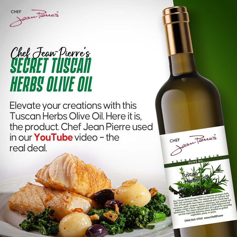 Chef Jean Pierre's Tuscan Herb Olive Oil - Naturally Infused,
