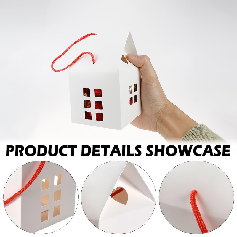 DOERDO DD 10Pcs House Shaped Gift Boxes Candy Cookie Box
