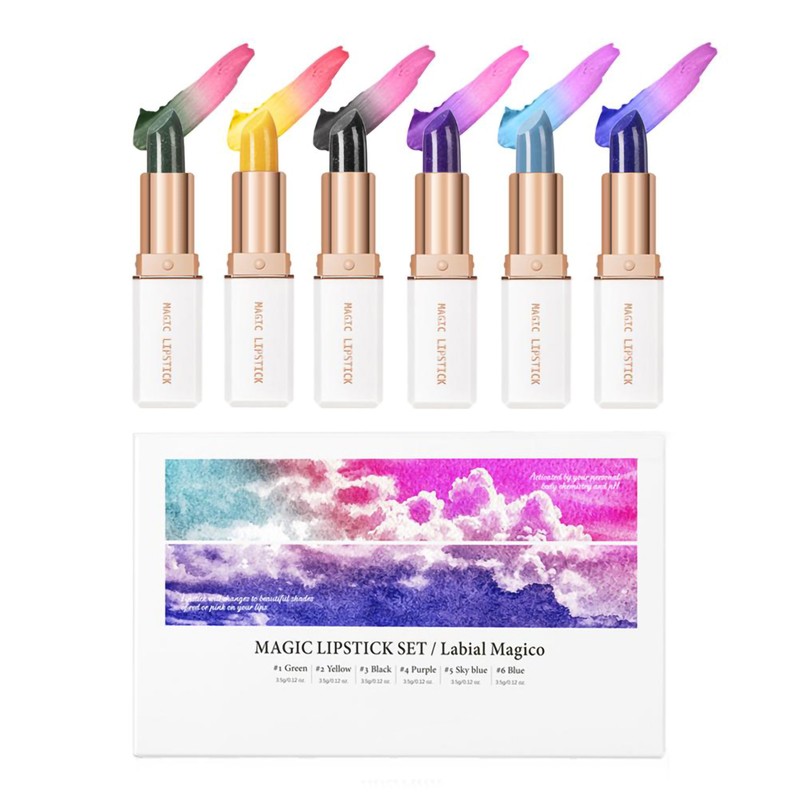 6 Color Lipstick Color Changing Lipstick Lip Stain Long Lasting