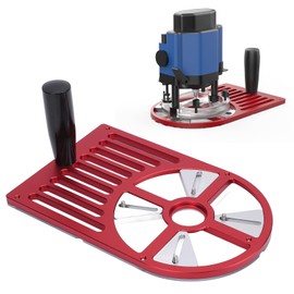 Wood Trimmer Router Router Base Plate, Aluminum Alloy Trimming Machine Router Insert Plate with Handle, Adjustable Workbench Base for Diameter 65-132mm Trimming Machine