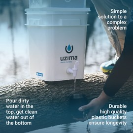 Uzima UZ-2 Camping Water Filter and Drinking Water Filter System, Portable Camping Essentials Purification Gear for Glamping, Hiking, and Hunting Essentials