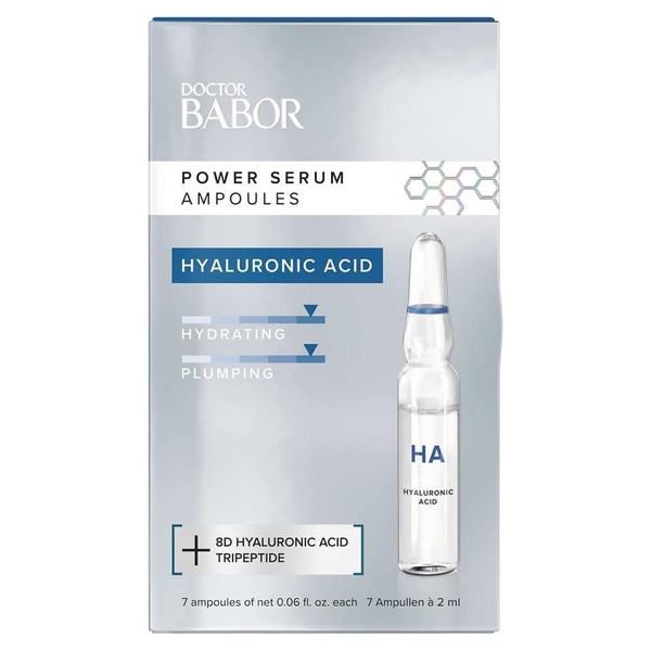 BABOR Power Serum Ampoule: Hyaluronic Acid | Hydrates, Plumps, Smooths | 8D Hyaluronic Acid & Tripeptide | Clean & Vegan | Visible Results in 7 Days