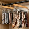 Closet Organizer with 10 Clips, 2 Pack Wooden Hanging Storage