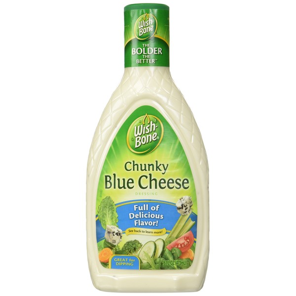 Wish-Bone Chunky Blue Cheese Salad Dressing, 15 Ounce Bottle (Pack of 3)