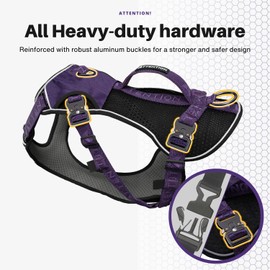 ANAFNI No Pull Dog Harness for Large Dogs, Heavy Duty Tactical Dog Harness with Handle, Easy Control and Training Better Leash Manners (Moss Green, Medium)