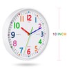 Kids Wall Clock: Telling Time Teaching Wall Clocks Silent Non-Ticking