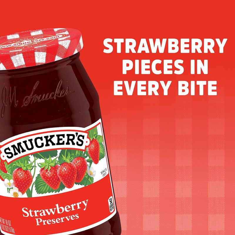 Smucker's Strawberry Preserves, 18 Ounces (Pack of 6)