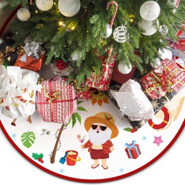 Summer Christmas Tree Skirt 36 Inch Summer Christmas Tree Decorations Christmas Party Supplies for Home Tabletop Trees Holiday Decoration