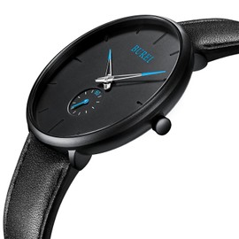 BUREI Men's Watch, Black, Simple, Stylish, Popular, Stylish, Brand, Waterproof, Men's Watch, blue, Simple