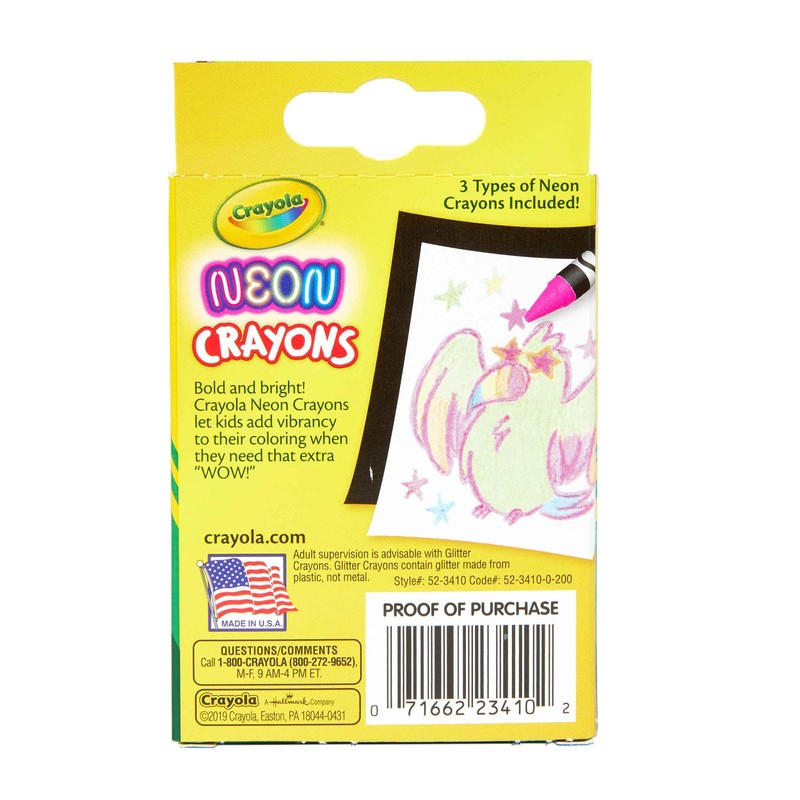 Crayola Neon Crayons, Back To School Supplies, 24 Count