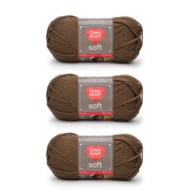 Red Heart Soft Toast Yarn - 3 Pack of 141g/5oz - Acrylic - 4 Medium (Worsted) - 256 Yards - Knitting/Crochet