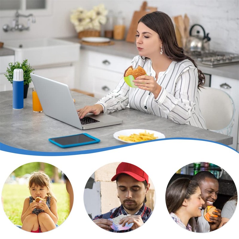 LOGRRMTH 2Pcs Retractable Burger Fixed Box Adjustable Hamburger Holders Reusable