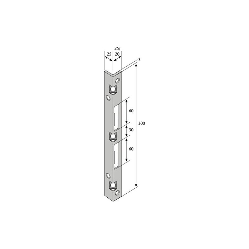 ABUS 055416 SSB400 TÜV- Tested Safety Bar 25 x 25