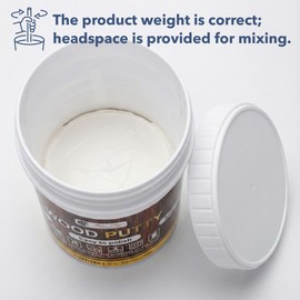 Bates- Wood Filler Putty Repair Kit, 9.87 Ounce, 2 Scrapers, 2 Sandpapers, White Wood Putty Filler Paintable & Stainable for Cracks, Holes and Defects in Wooden Furniture