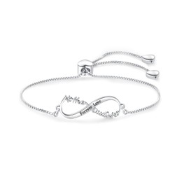 LSxAB Mother Daughter Forever Love Infinity Bracelet Stainless Steel Adjustable Chain Bracelets Jewellery Gift