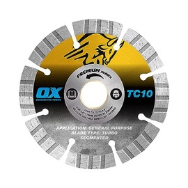OX Tools TC10-4.5 4.5" General Purpose Diamond Blade, Stone Blade for Concrete Saw, Long Life 10mm Segments, Wet/Dry Cutting, Hot Pressed Sintered Segments, Cuts Brick Block Pavers Concrete