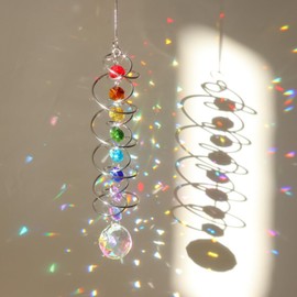 WULILONG Window Sun Catcher Garden Sun Catchers Crystal Gifts Sun Catchers Decorative Wind Spinner Tail Suncatcher Healing Crystal Rainbow Maker Suncatcher Car Accessories