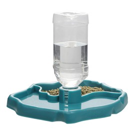 IBWell 2-in-1 Reptile Water Bowl Food Dish with Bottle Automatic Reptile Feeder for Turtle, Bearded Dragon, Lizard Gecko Water Bowl Food Dish