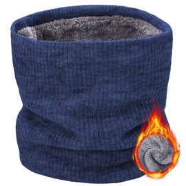 ehsbuy Winter Neck Warmer Thermal Snoods for Men Gift Women Windproof Thick Fleece Knit Neck Gaiter Scarf for Skiing Cycling Motocycle