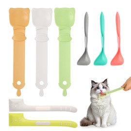 Cat Treat Dispenser Cat Treat Spoon Squeeze 8PCS Lickable Cat Holder with Cat Strip Feeder Spoon and Temptations Licky Treats Happy Cat Tube and Squeeze Up Cat Food Spoons for Wet Food (Classic)