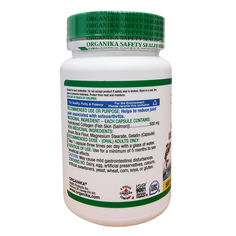 Organika Salmon Collagen 500mg, 90 Capsules