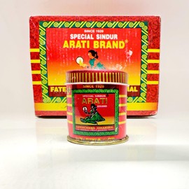 4OUR FAITH Kumkum Natural Red Sindoor Sindur Powder for Pooja & Tilak Ritual, Stainless Steel Sindoor Box Sturdy & Solid | Suhaag Tilak for Women – (125 grms) – Pack of 1