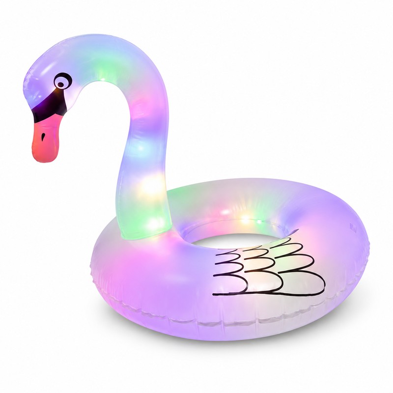 Solar Light Flamingo Pool Float for Summer Lounging – Inflatable