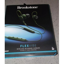 BROOKSTONE FlexVibe Wireless Neckband Earbuds Noise-Reducing