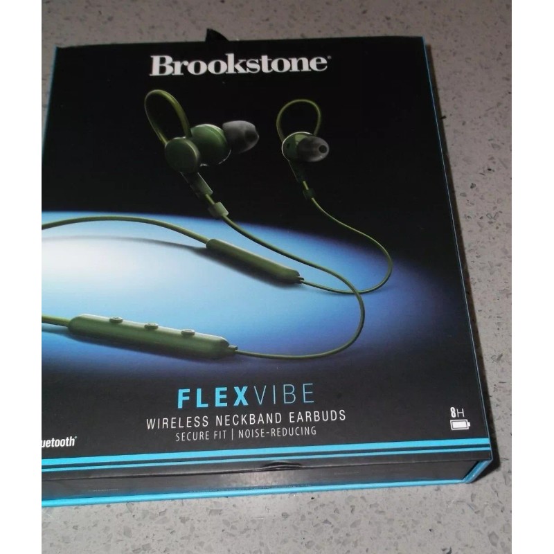 BROOKSTONE FlexVibe Wireless Neckband Earbuds Noise-Reducing
