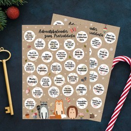 Papierdrachen Advent Calendar with Scratch Fields - Christmas Tasks - 2 DIN A4 Sheets with 24 Squares Each with Tasks for a Beautiful Advent Season - Set 3