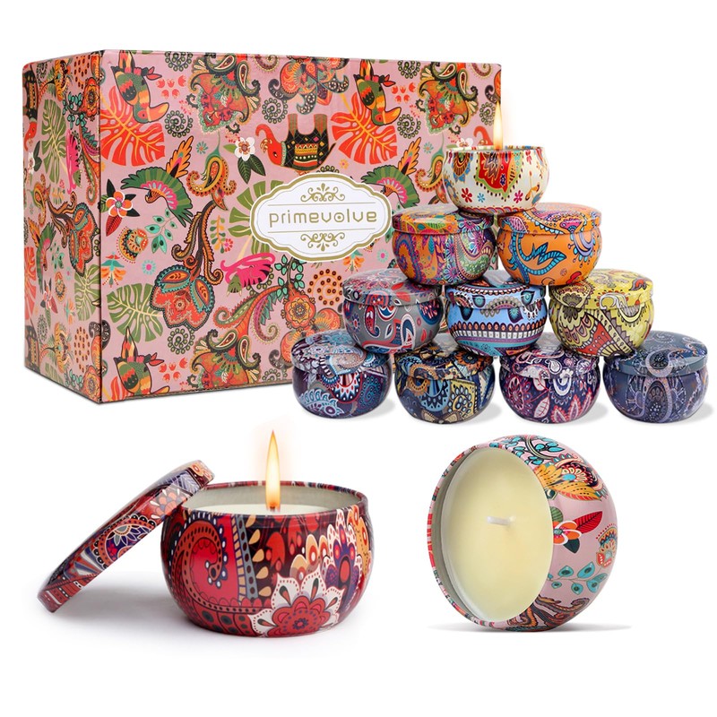 Christmas Gift Sets, Primevolve Scented Candles of 12 Bulk Home