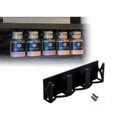 Printari Spice Rack, Shelf, Cabinet Holder for 3 Ankerkraut Cork Jars, Spice Jars, Black, Includes Mounting Material (Black, for 3 Spice Jars)